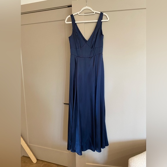 Galina Signature | Dresses | Charmeuse Tank Vneck Bridesmaid Dress With Slit | Poshmark Galina Signature | Dresses | Charmeuse Tank Vneck Bridesmaid Dress With Slit | Poshmark